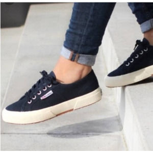 Superga  2750 COTU Classic Navy Cotton Casual Sneaker Unisex Wmn 9 Men 7.5 Sz 40